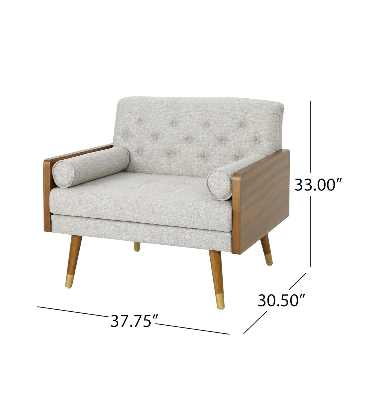 Modern Beige Upholstered Club Chair