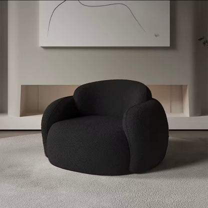 Single Off White Modern Velvet Sofa Chair