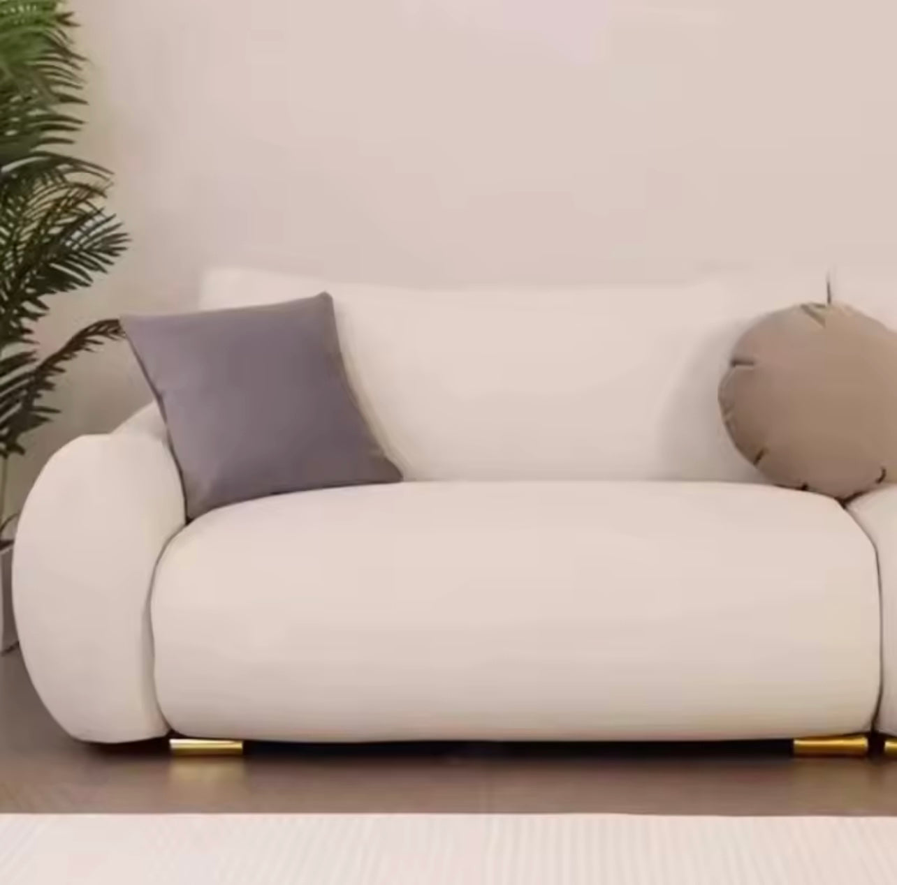 Nordic Cloud Loveseat, Ergonomic Space Saving Sofa, Cream