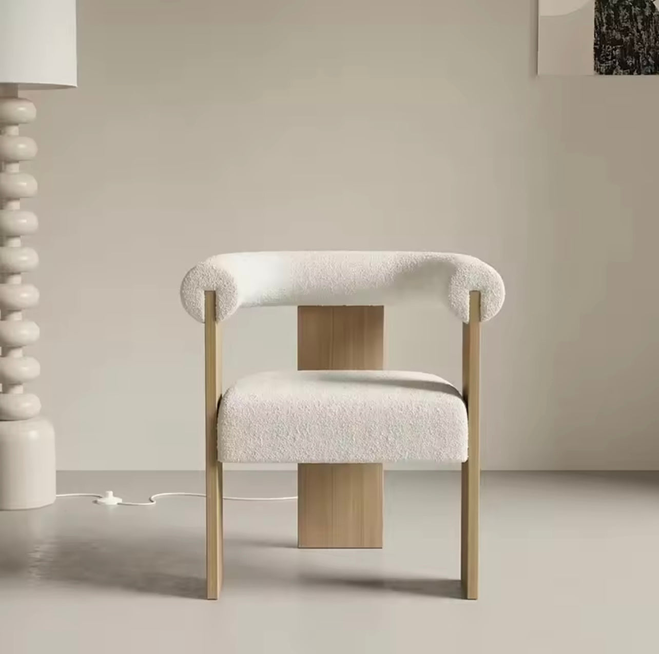 French Lambskin Upholstery, Ergonomic Hug-Back Design Chair