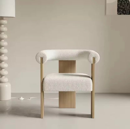 French Lambskin Upholstery, Ergonomic Hug-Back Design Chair