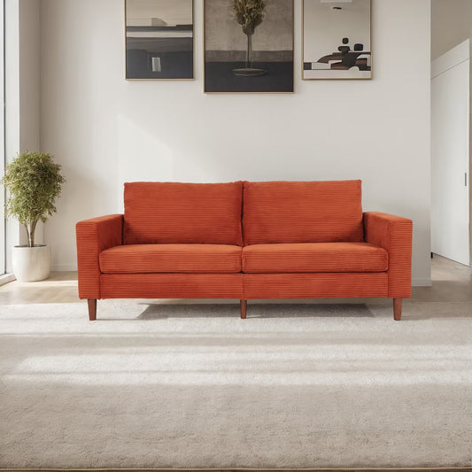 Contemporary Sofa - Black Loveseat Small Sofa Linen Couch