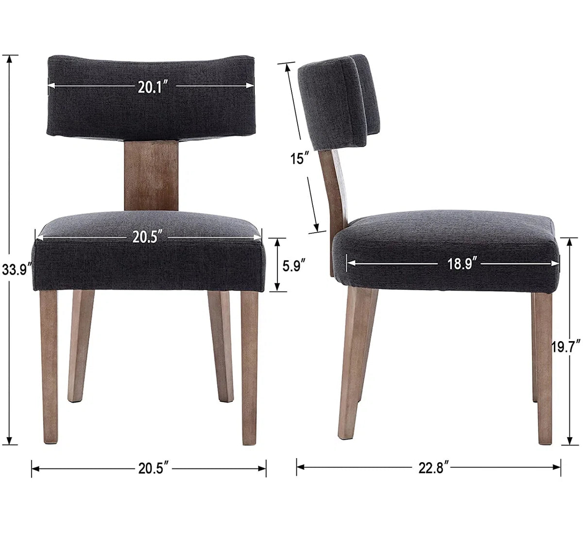 Linen Upholstered Dining Chairs Set of 4
