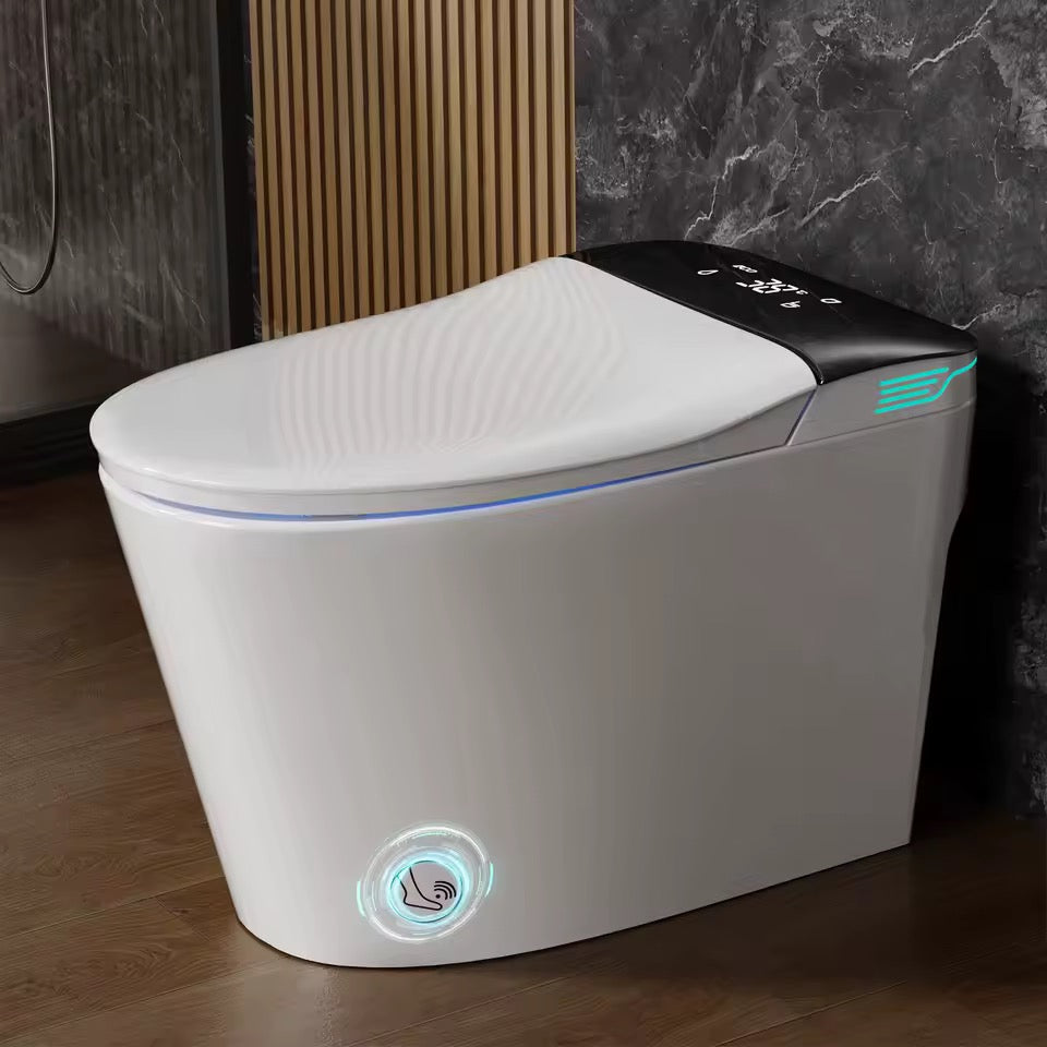 Elongated Smart Bidet Toilet, ADA Height, Heated Seat, Voice Control, Auto Deodorization & Dual Flush