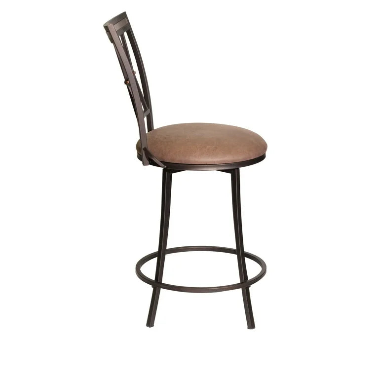 Swivel Counter Stool with Cushioned Seat & Backrest
