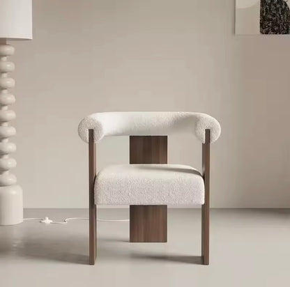 French Lambskin Upholstery, Ergonomic Hug-Back Design Chair