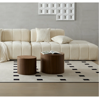 Set of 2 Modern Coffee Tables, Brown Nesting Coffee Table