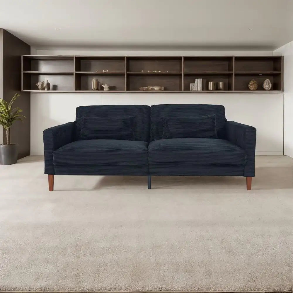 Contemporary Sofa - Black Loveseat Small Sofa Linen Couch
