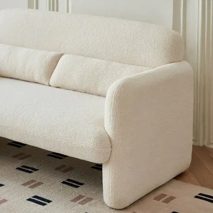 Beige Sofa - Sherpa Small Sofa with Support Pillows