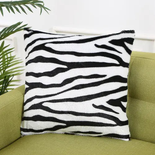 Leopard Print Faux Fur Throw Pillow Cover