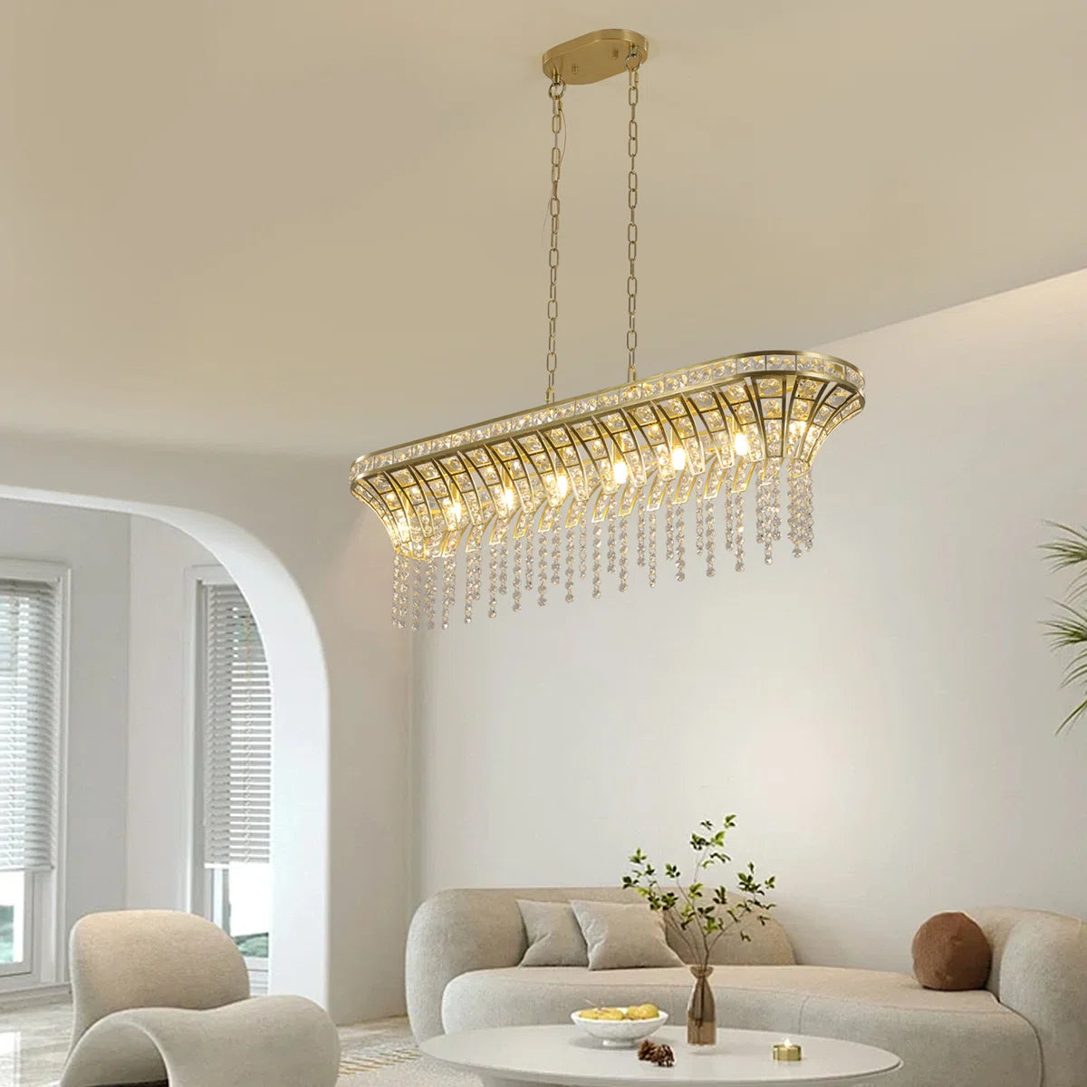 Champagne Gold Chandelier – Oval Island Light