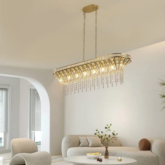 Champagne Gold Chandelier – Oval Island Light