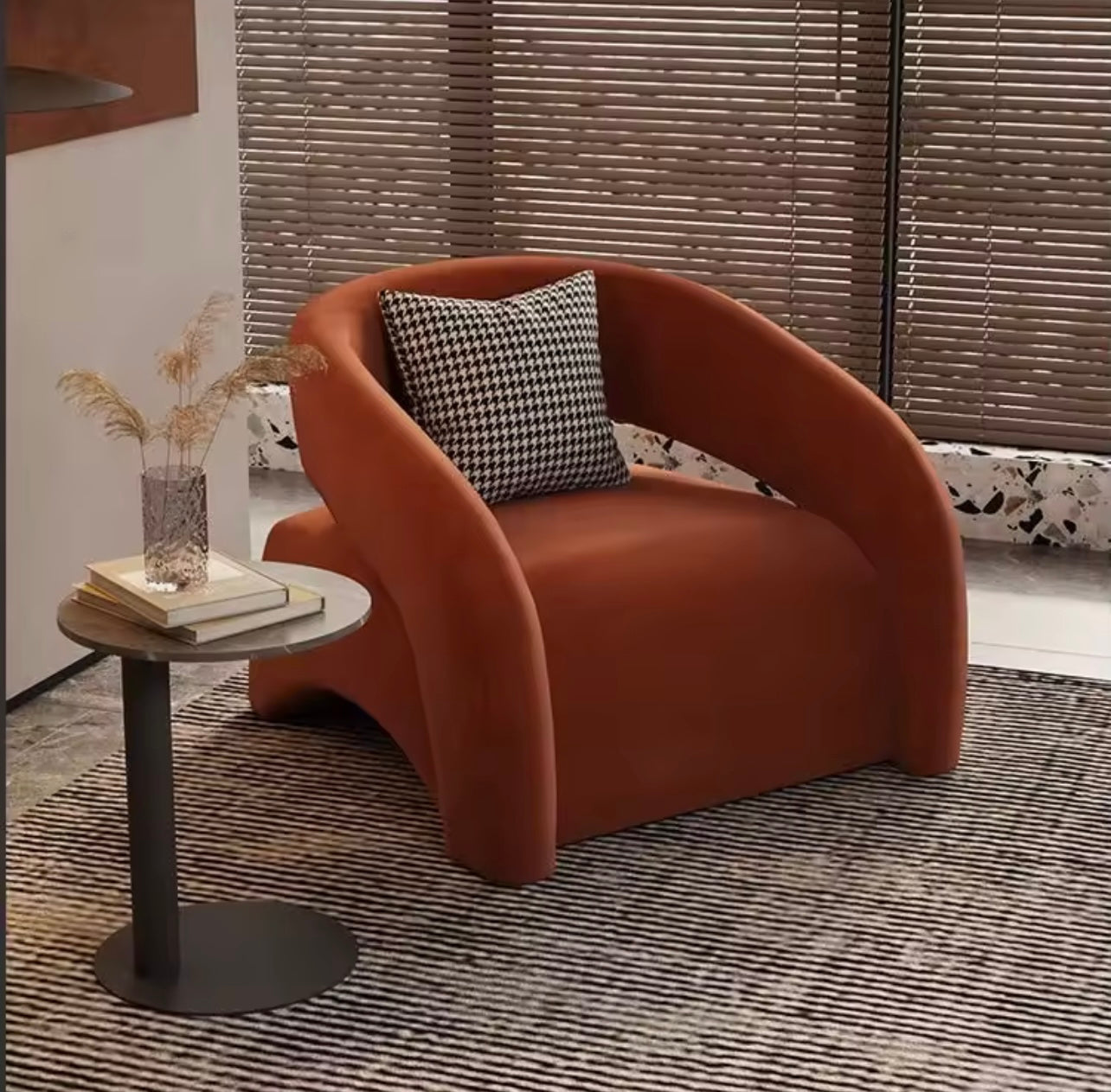 Burnt Orange Ergonomic Luxury Accent Chair