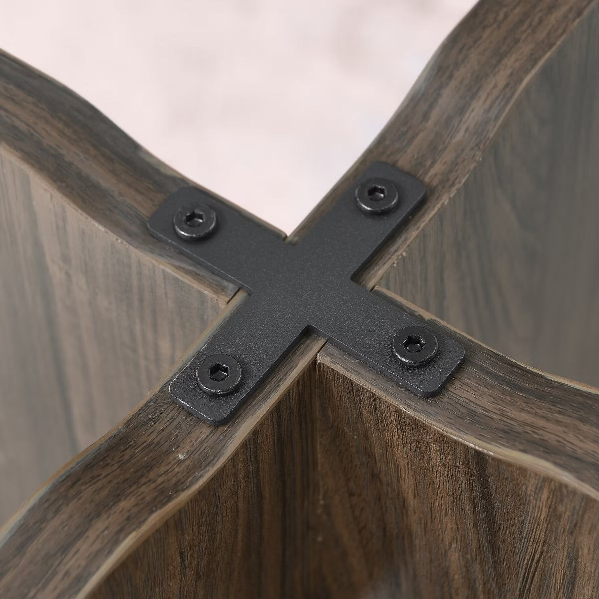 Modern End Table, Black Solid Wood End Table, MDF Wood