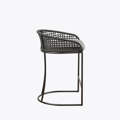 Coastal Bar Stools - Woven Counter Stool with Cushion