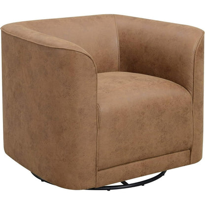 Brown Swivel Chair, Modern Accent Chair with Engineered Wood