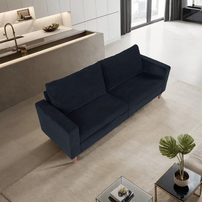 Contemporary Sofa - Black Loveseat Small Sofa Linen Couch
