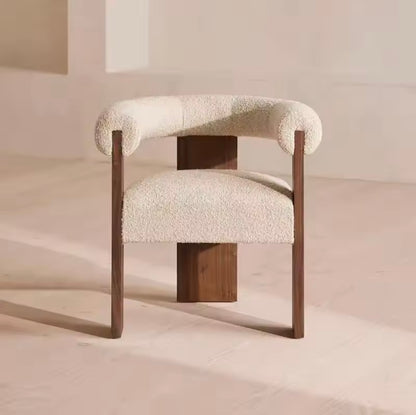 French Lambskin Upholstery, Ergonomic Hug-Back Design Chair