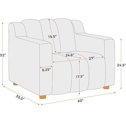Burnt Orange Upholstered Armchair, Boucle Fabric Accent Chair