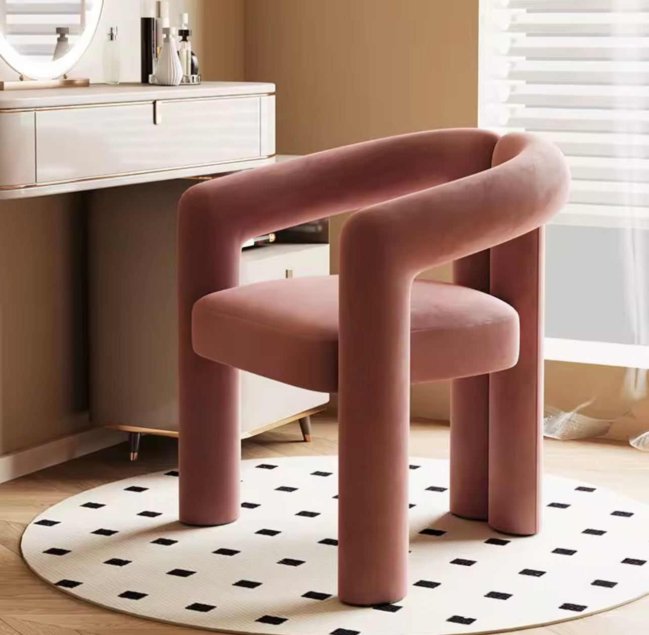 Luxury Makeup Vanity Chair, Modern Minimalist Leisure Chair