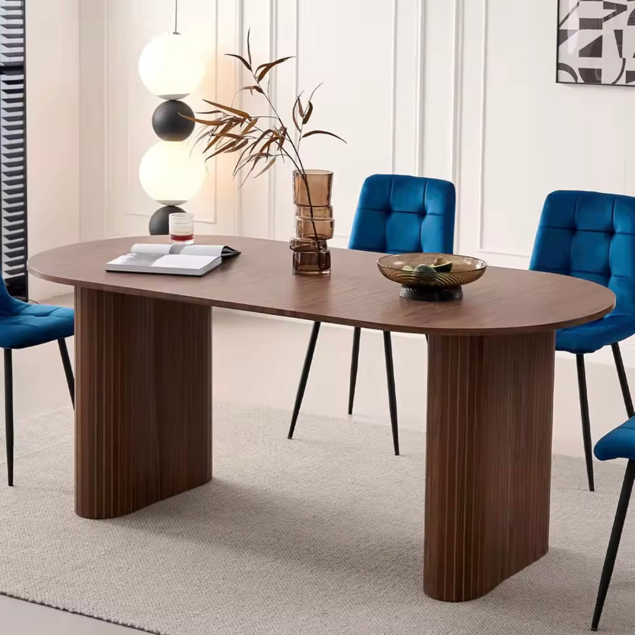 70.8” Oval Dining Table – Modern Farmhouse Kitchen Table for 4-6