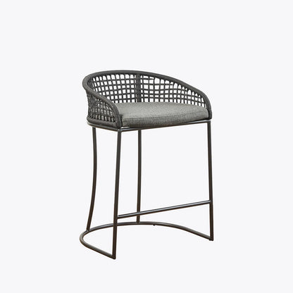Coastal Bar Stools - Woven Counter Stool with Cushion