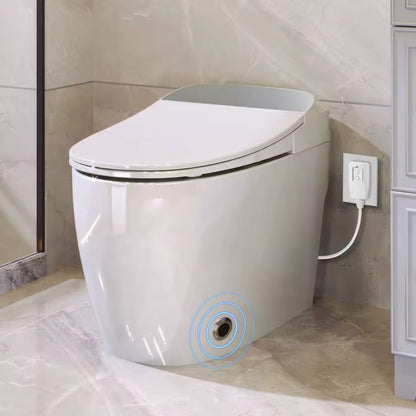Heated Seat Smart Toilet, Tankless Design with Automatic & Foot-Sensor Flush, Night Light