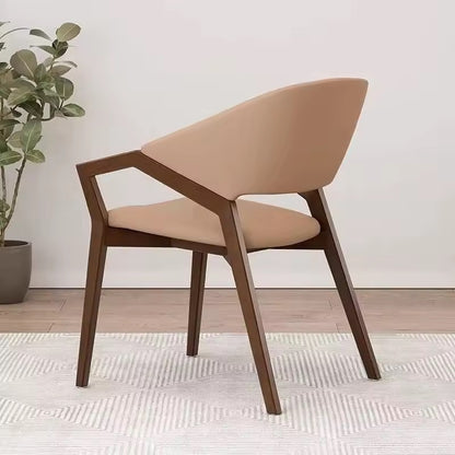 Modern Ash Wood Armchair, Curved Back Dining / Accent Chair