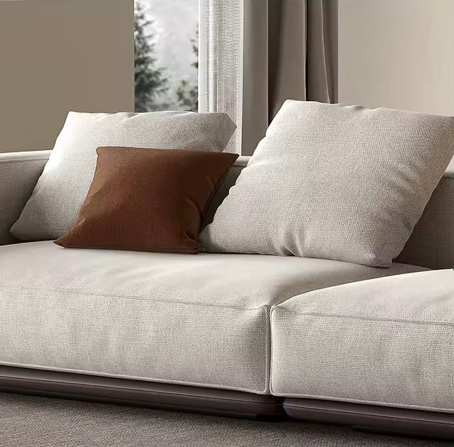 Italian Modern Curved Corner Sofa with Cotton-Linen Fabric