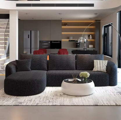 111” L-Shape Modern Modular Curved Sectional Sofa, Cloud Comfort
