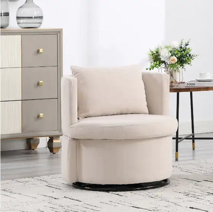 Upholstered Bucket Armchair with Ottoman and Hidden Storage