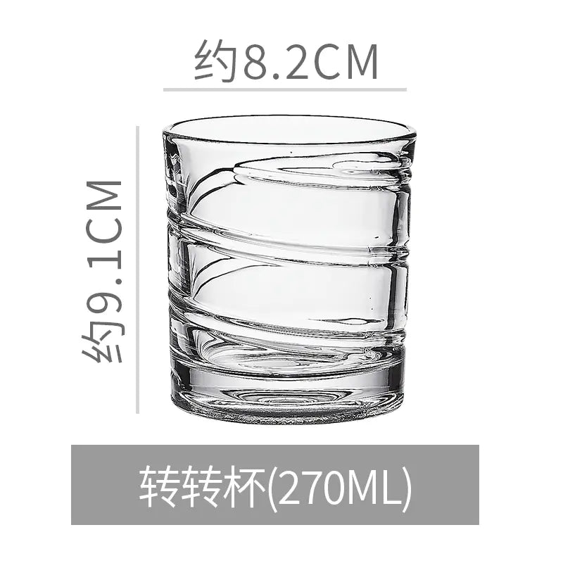 Rotating Whiskey and Coffee Glass, Spinning Crystal Cup 140 - 285ml