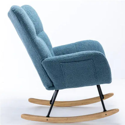 Blue Rocking Chair for Baby Nursery - Nursing Chair with Pockets
