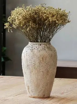 Minimalist Ceramic Flower Vase – Coarse Mud White