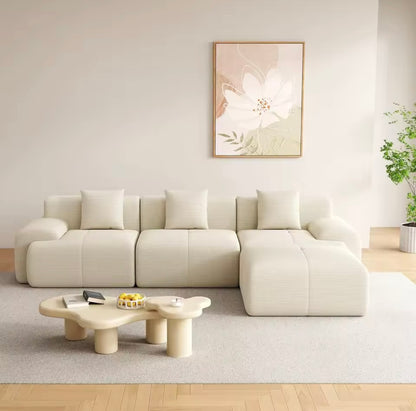 120” Cloud Modular Sectional Couch, Boneless L-Shaped Sofa