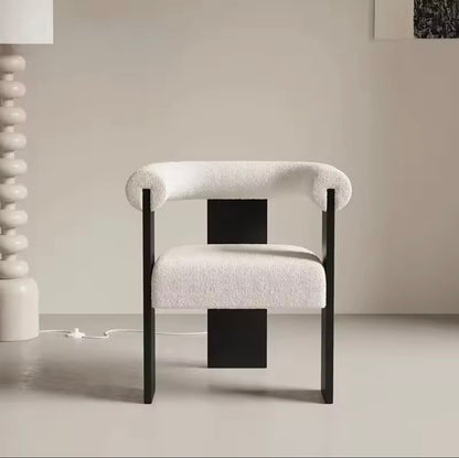 French Lambskin Upholstery, Ergonomic Hug-Back Design Chair
