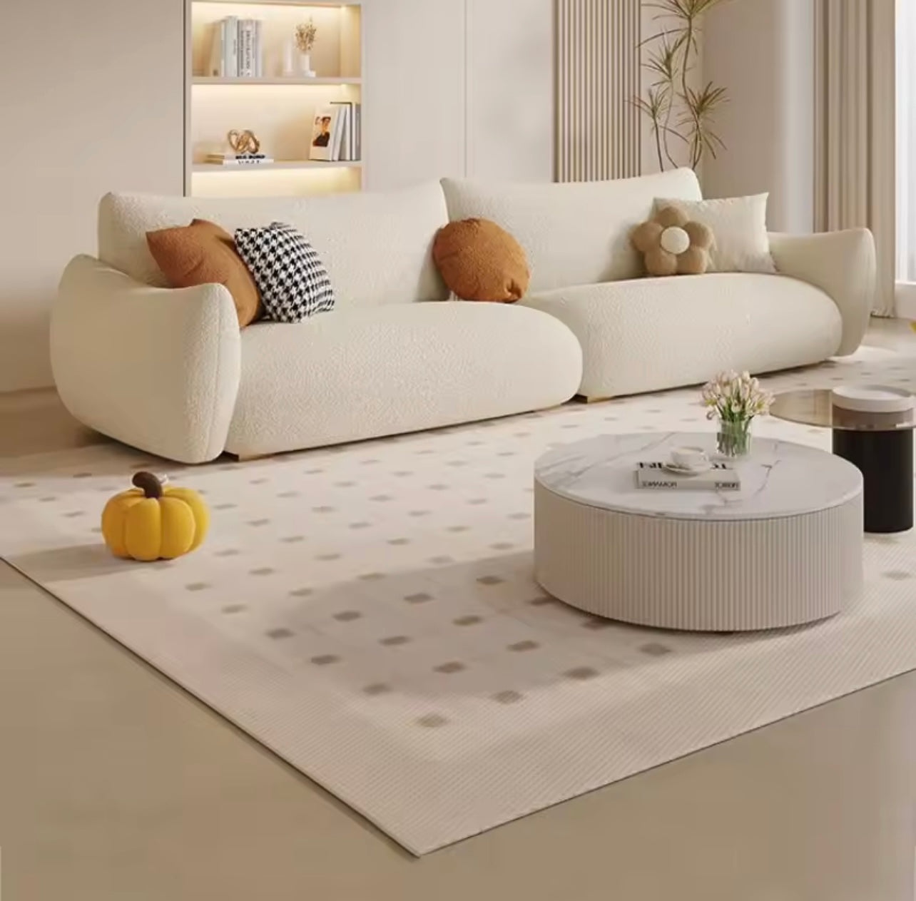 Nordic Cloud Loveseat, Ergonomic Space Saving Sofa, Cream