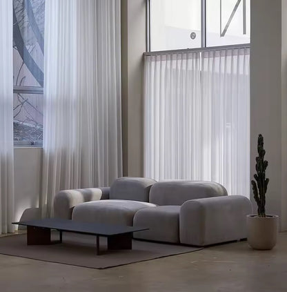 Modern Minimalist Beige Pebble Modular Sofa
