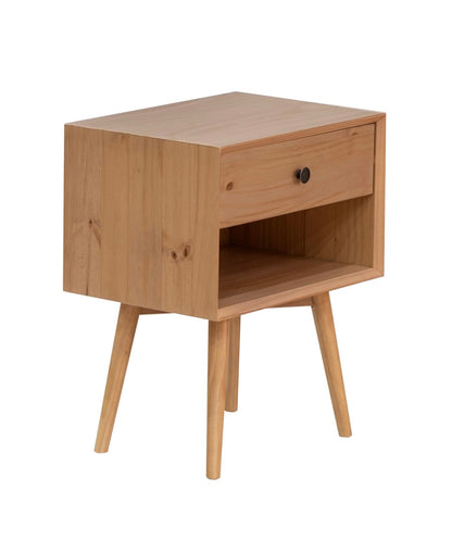 Mid-Century Nightstand - Solid Wood Nightstand in Caramel
