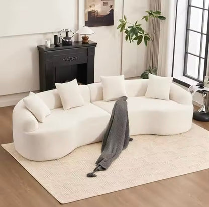 110.2” Luxury Curved Chenille Fabric Sectional Sofa