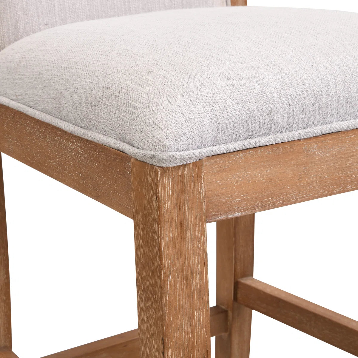 Set of 2 Beige Retro Fabric Bar Stools