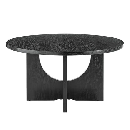 Modern Coffee Table, Minimalist Black Round Coffee Table, MDF Table