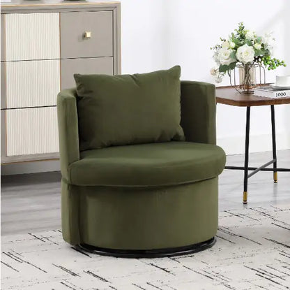 Upholstered Bucket Armchair with Ottoman and Hidden Storage