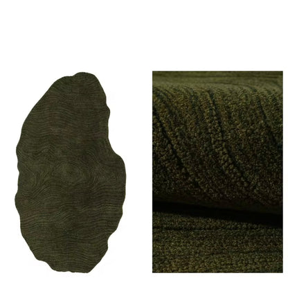 Handmade Irregular Wool-Blend Green Area Rug