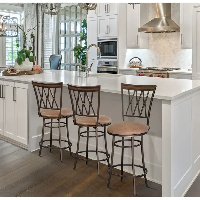 Swivel Counter Stool with Cushioned Seat & Backrest