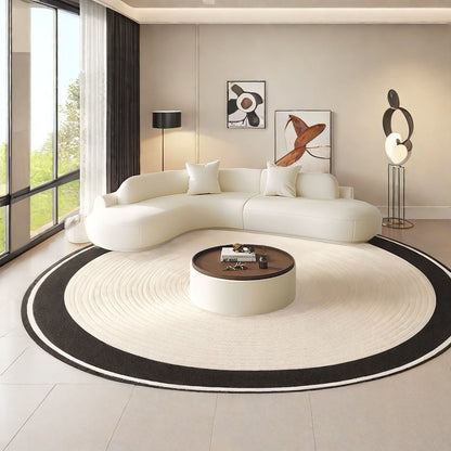 Black Ergonomic Matte Velvet Curved Corner Sofa