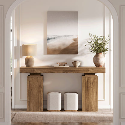63” Rustic Console Table, Wooden Entryway Table