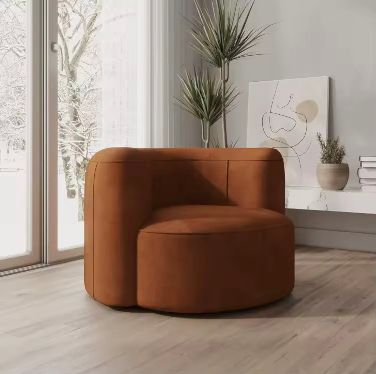 Modern Curved Back Velvet Sofa, Deep Seat 3 Seater Sectional