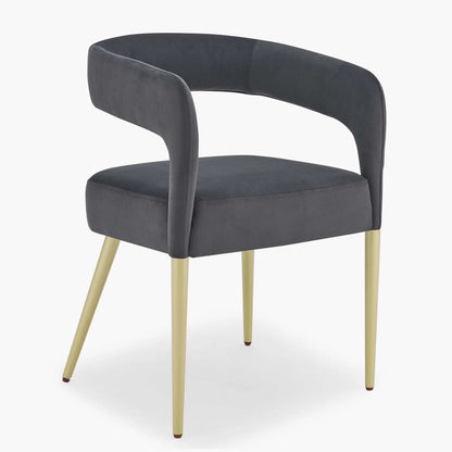 Modern Dining Chair with Padded Cushion - Grey Accent Chair