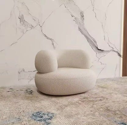 Modern Luxury Curved Lambswool Sofa, White